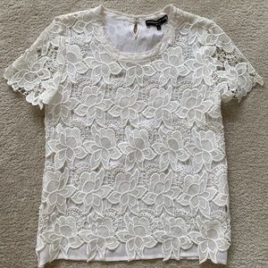 Off white lace top with sheer lining